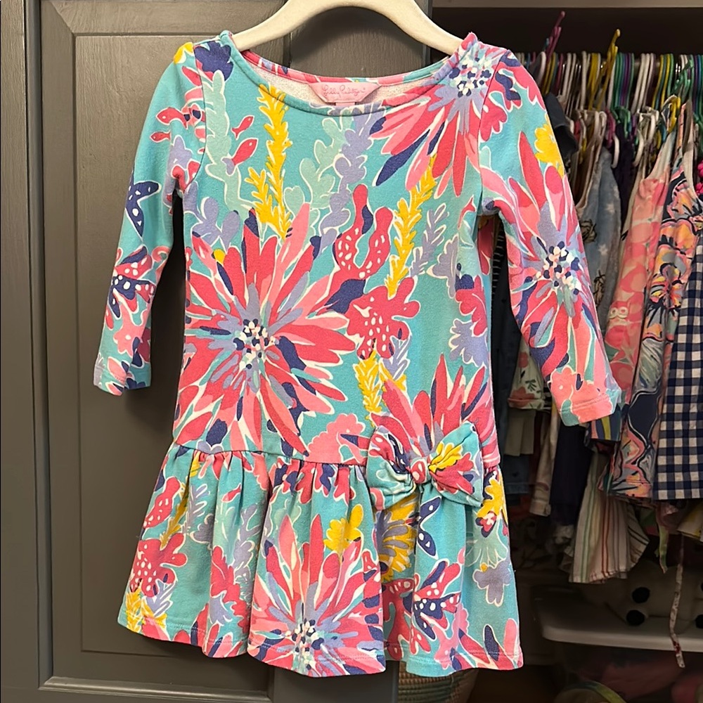 Lilly Pulitzer Pink Sundress Casual 3/4 Sleeve